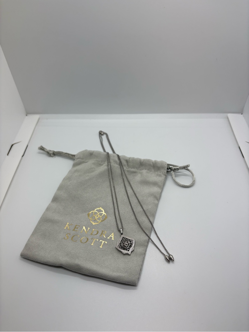 Kendra Scott Silver Pendant Lariat Necklace